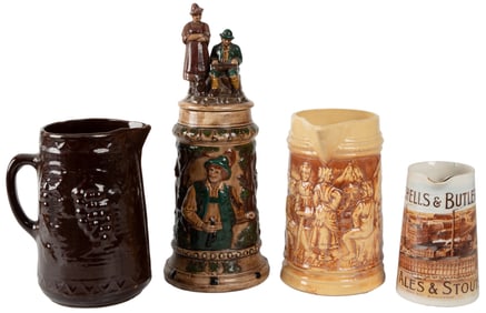 Group of Four Pitchers. Four ceramic pitchers. Includes Hul...