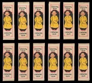 Yellow Kid Chewing Gum Lot (12 Sticks). Early 20th century....