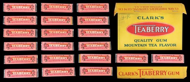 Clark’s Teaberry Gum Lot with Box Lid. Pittsburgh: Clark Br...