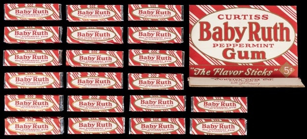 Lot of Curtiss Baby Ruth Peppermint Chewing Gum Packs. Earl...