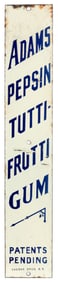 Adams Pepsin Tutti-Fruitti Gum Porcelain Sign. New York: NY...