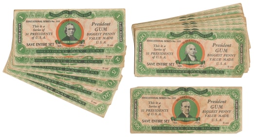 Group of 21 Presidents Chewing Gum Play Bucks. Chicago: Die...