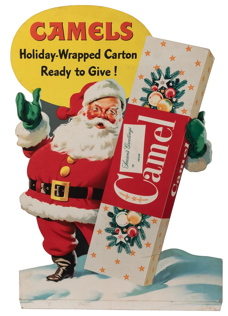 Camel Cigarettes Cardboard Standee with Santa Claus. [Winst... (1 of 1)
