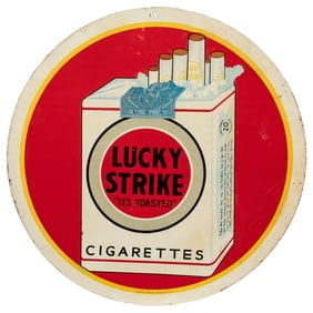 Lucky Strike Cigarettes Lithographed Tin Sign. Louisville, ...