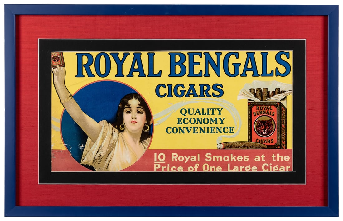 Royal Bengal Cigars Advertising Sign. Lithographed cardboar... (1 of 1)