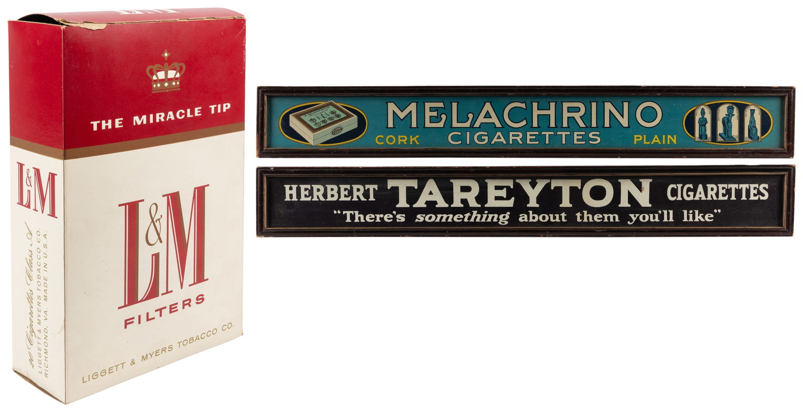 Group of 3 Cigarette Advertising Pieces. Including: an over... (1 of 4)