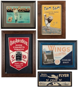 Group of 5 Cigarette / Tobacco Advertisements. Including: T...
