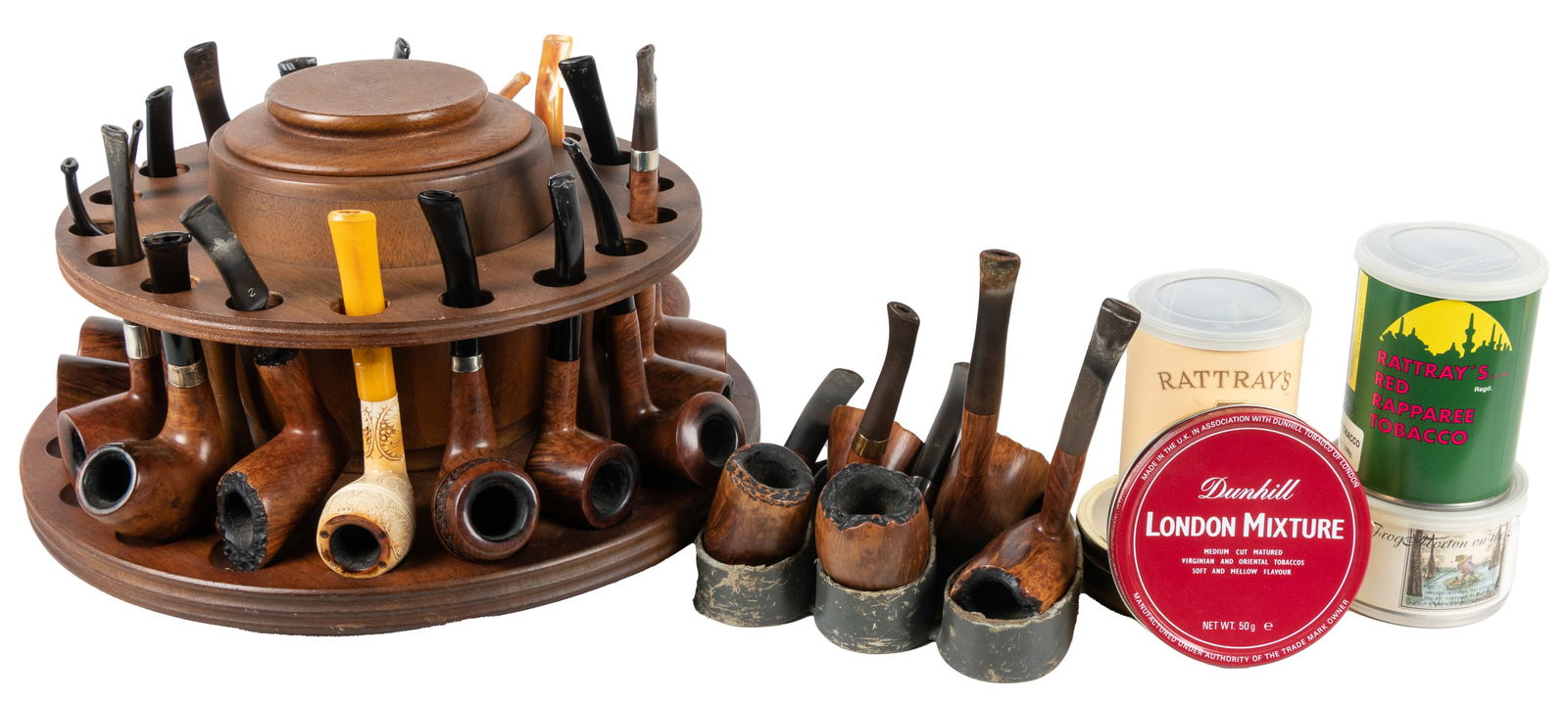 [TOBACCIANA]. Large Group of 79 Pipes, 10 Pipe Racks, and 5... (1 of 1)