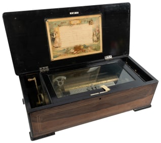 10-Tune Swiss Cylinder Music Box. Circa late 19th/early 20t...