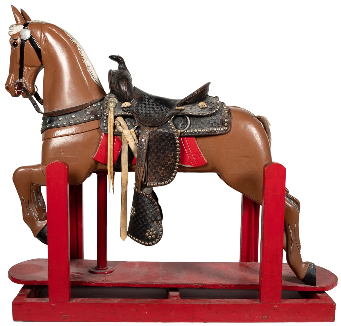 Rocking Horse. [Ca. 20th century]. Large painted wooden roc... (1 of 4)