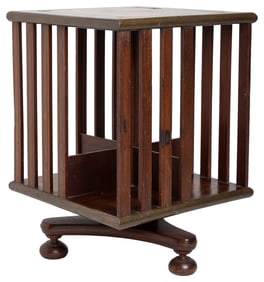 Antique Mahogany Tabletop Rotating Bookshelf. Circa early 2...