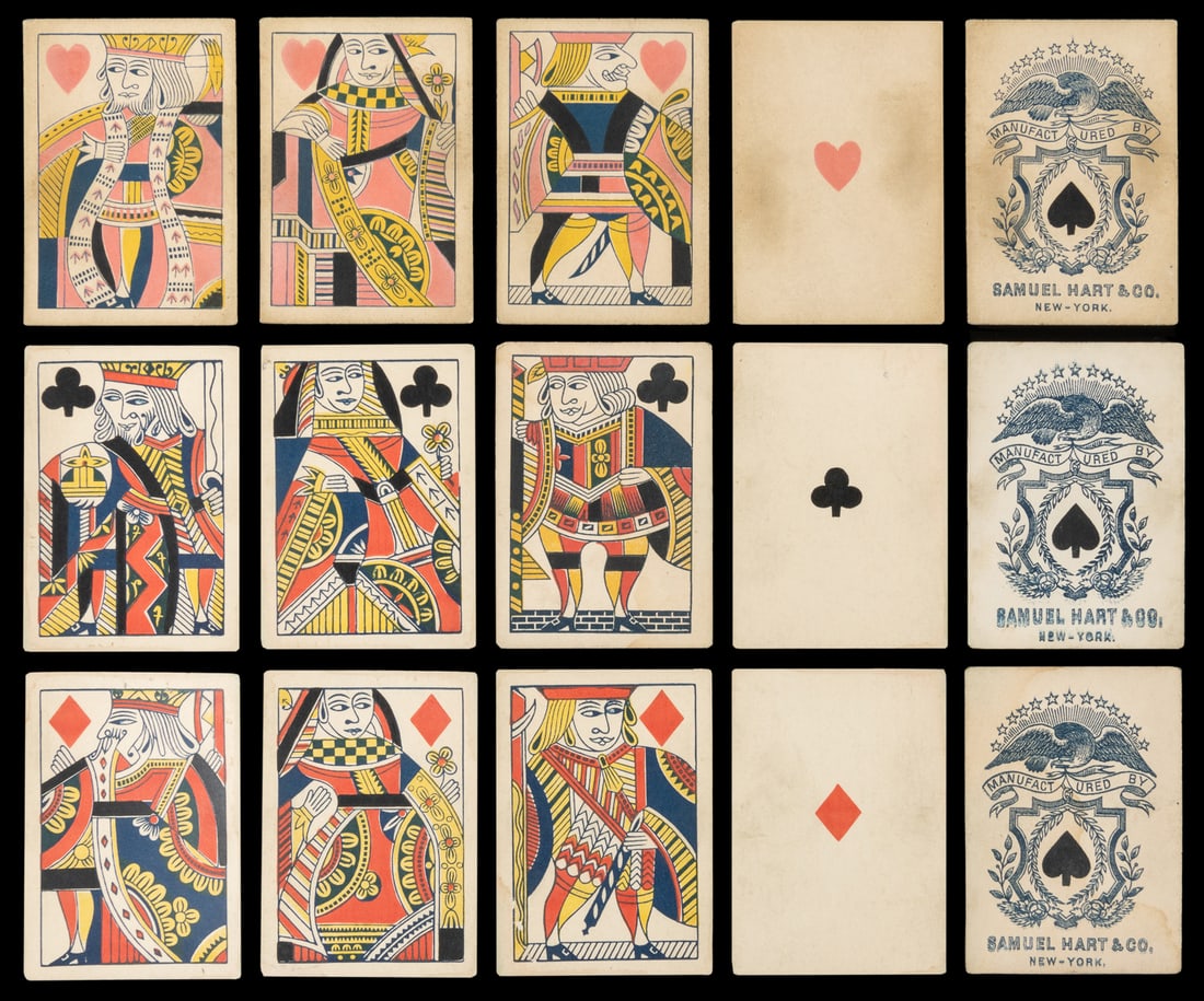 Faro Box with Card Press and Four Samuel Hart Decks. Americ... (1 of 3)