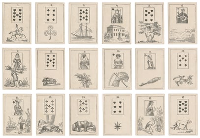 [FORTUNE TELLING]. Two antique fortune-telling card sets. I...