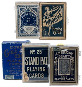 [STANDARD PLAYING CARD CO.] Group of 5 decks. Including: Fa...
