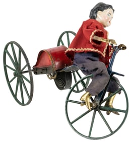 Stevens & Brown Boy on Tricycle Toy. Connecticut, ca. 1870s...