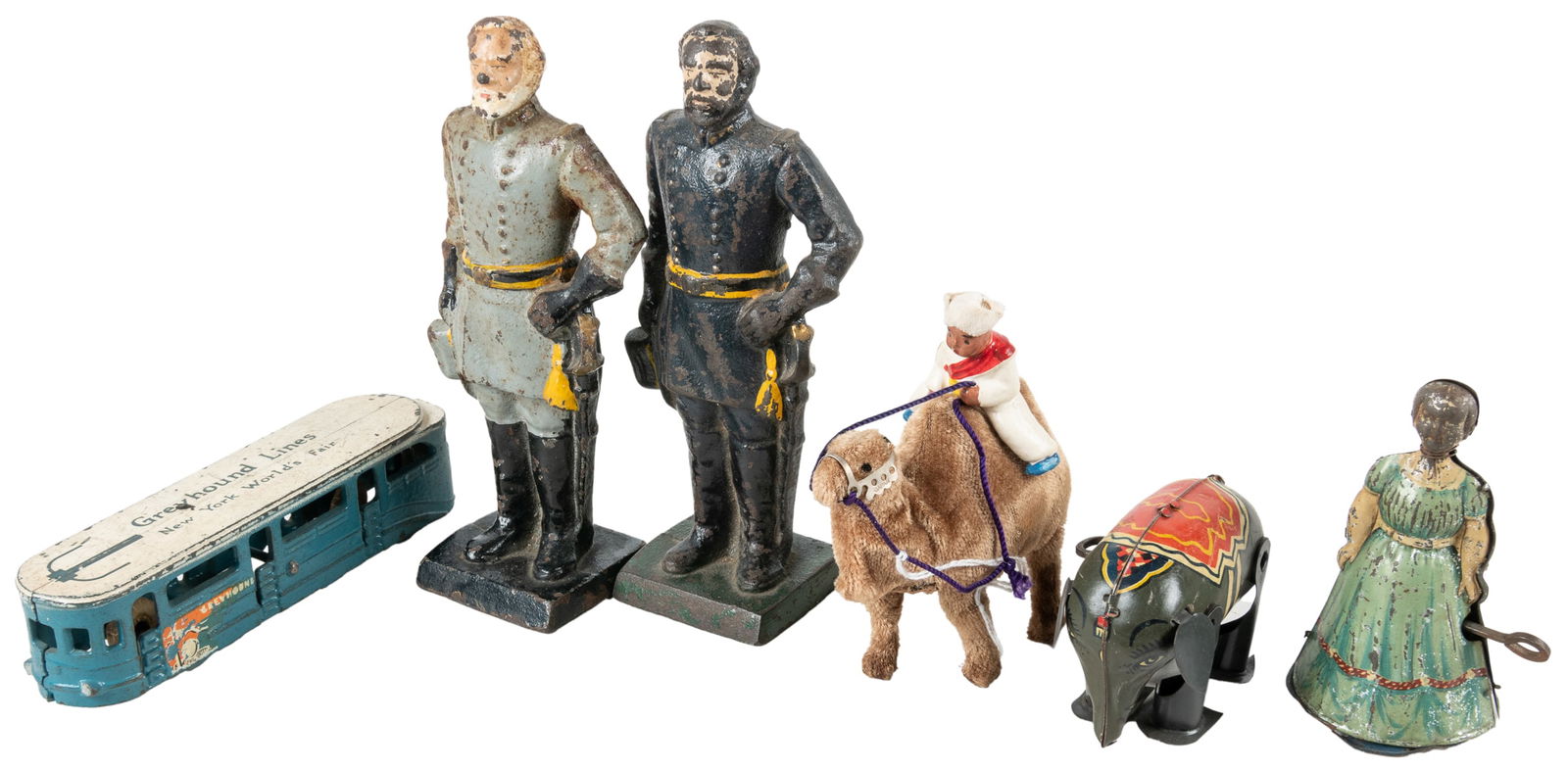 Group of 6 Miscellaneous Tin and Cast Iron Toys and Figures... (1 of 1)