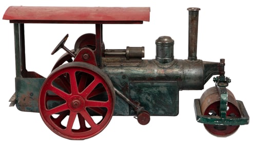 Buddy “L” Road Roller. Painted steel street roller with fro...