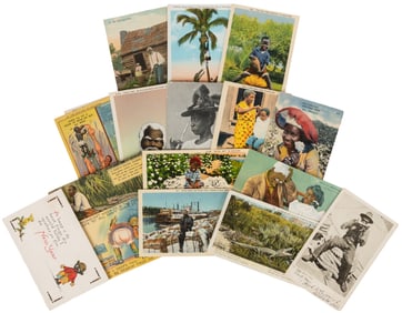 Group of 18 Black Americana Postcards. Circa 1900s-10s. Sev...