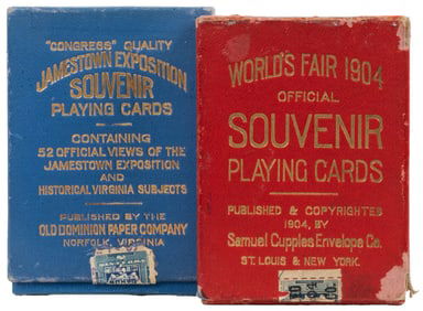 Two World’s Fair / Exposition Souvenir Playing Card Decks. ...