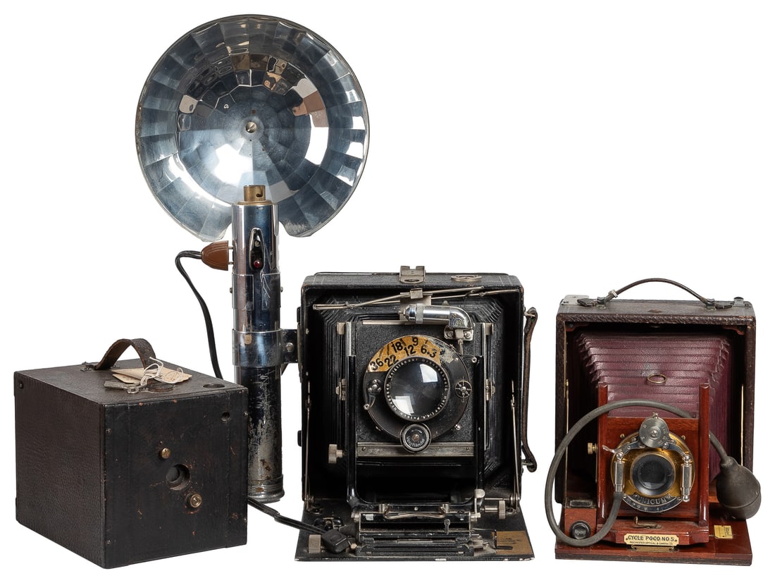 Three Antique Medium and Large Format Cameras. 1850s–1950s.... (1 of 5)