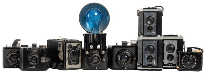 Large Collection of 84 Kodak Brownie Cameras, Multiple Mode...