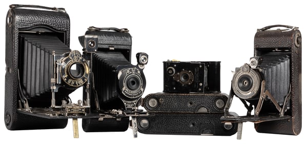 Collection of 14 Folding Kodak Pocket Cameras. Eastman Koda...