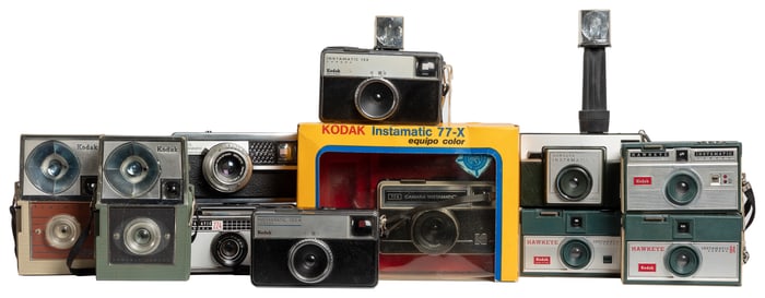 Collection of Kodak Instamatic Cameras. Eastman Kodak Compa...