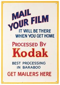 [KODAK FILM, association]. Hand-Made Painted Wooden Sign fo...