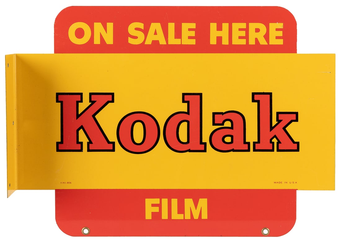 Kodak Film “On Sale Here” Double-Sided Metal Flange Sign. [... (1 of 1)
