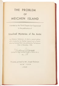  [CANADA]. STEFANSSON, Vilhjalmur (1879-1962). The Problem o...