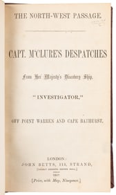M’CLURE, Sir Robert John Le Mesurier (1807-1873). The North...