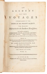  [COOK, Captain James (1728-1779), association]. HAWKESWORTH...