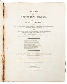  [INDIA]. RENNELL, James (1742-1830). Memoir of a Map of Hin...