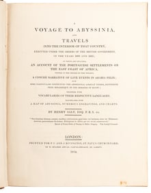  [AFRICA]. SALT, Henry (1780-1827). A Voyage to Abyssinia, a...