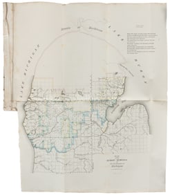  [MAPS]. [MICHIGAN, FLORIDA, LOUISIANA, etc.] 10 Folding Han...