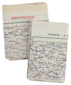  [AVIATION]. [COLD WAR]. Pair of Printed Silk “Bail-Out” Dou...