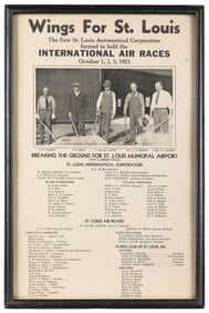  [AVIATION BROADSIDE]. “Wings For St. Louis / The first St. ...