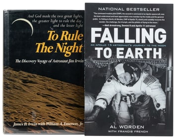  [NASA ASTRONAUTS]. [APOLLO 15]. Pair of Titles Signed by NA...