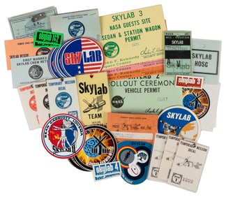  [NASA MEMORABILIA]. Group of Press Passes, Parking Permits,...