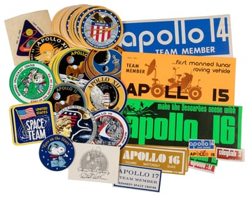  [NASA MEMORABILIA]. Group of Nearly 75 NASA Stickers Commem...