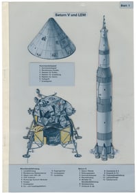  [NASA MEMORABILIA]. “Saturn V und LEM” [Germany, ca. 1960s]...