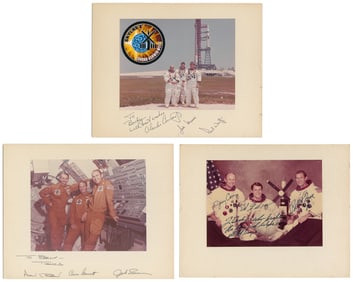  [NASA MEMORABILIA]. Group of 3 Photos of Skylab Astronauts,...