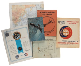  [NASA AND SOVIET MEMORABILIA]. Group of 7 Items Related to ...