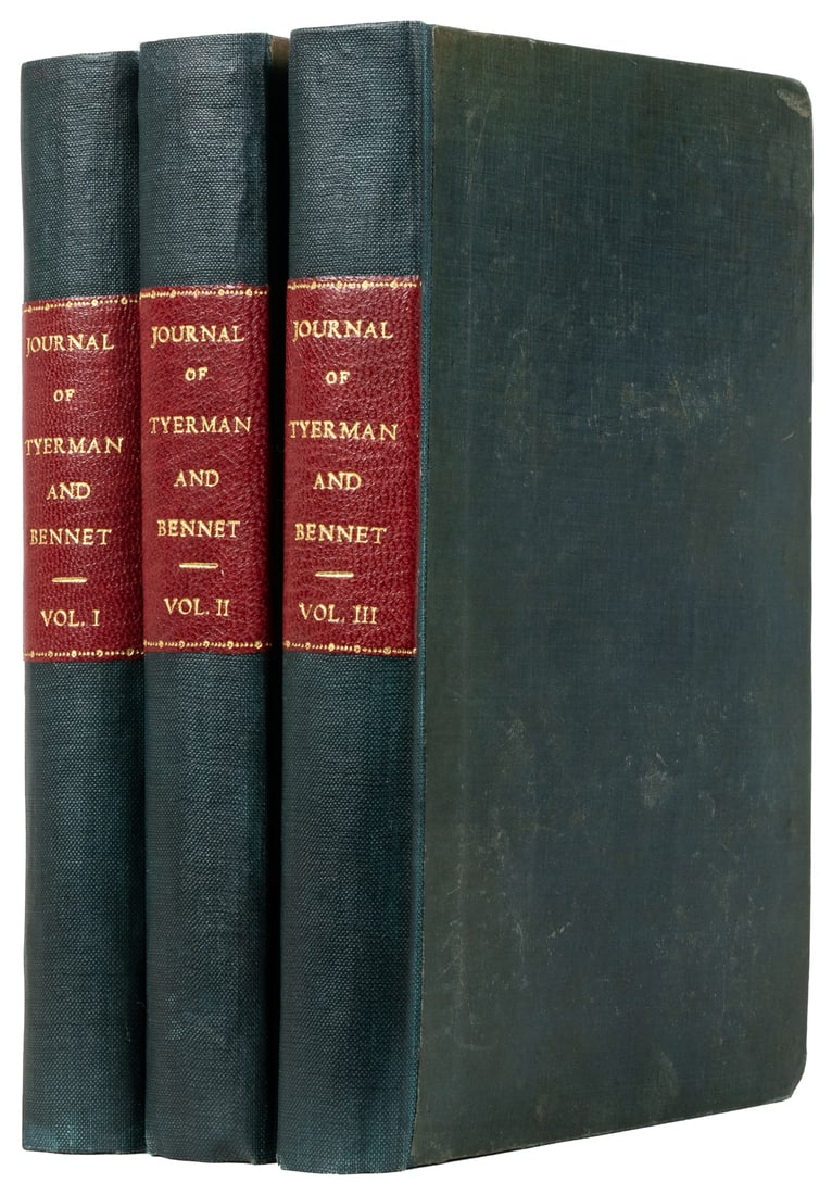 [THE WHALESHIP “ESSEX”]. MONTGOMERY, James (1771-1854). Jou...: [THE WHALESHIP “ESSEX”]. MONTGOMERY, James (1771-1854). Journal of Voyages and Travels by the Rev. Daniel Tyerman and George Bennet, Esq. Deputed from the London Missionary Society, to Vis