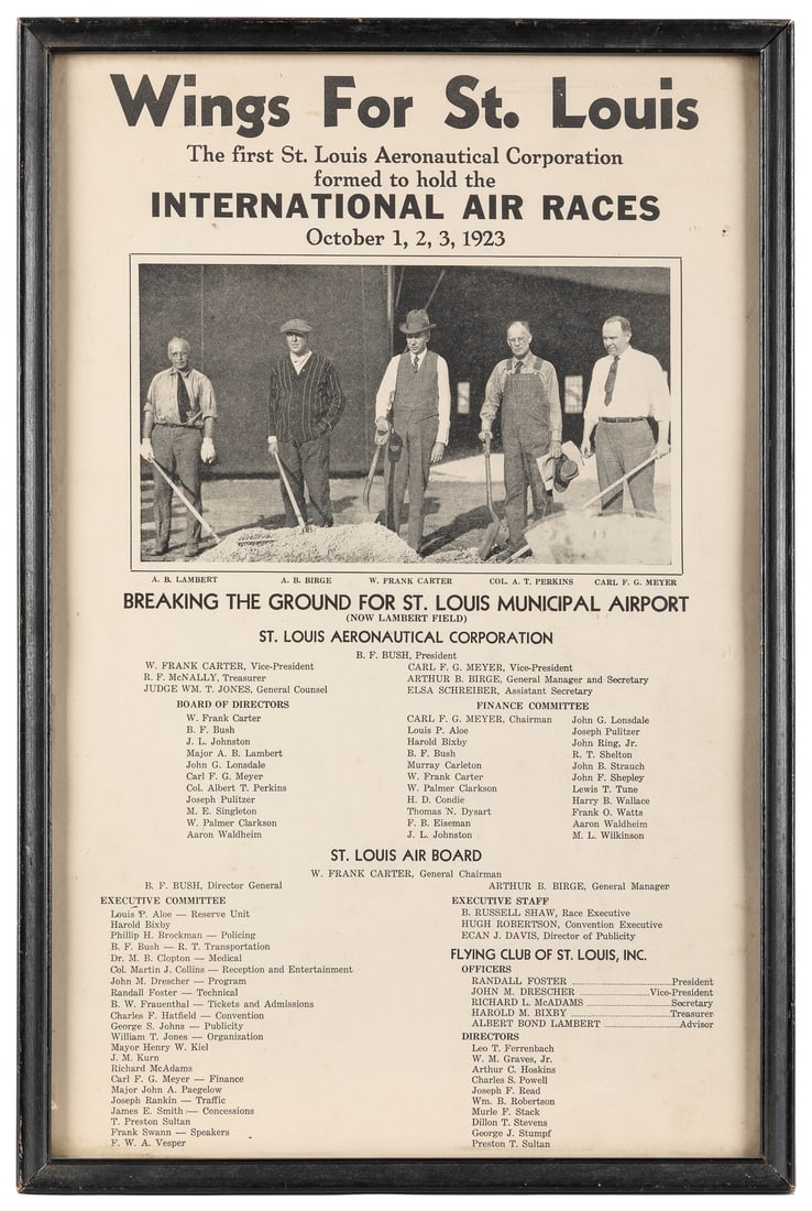 [AVIATION BROADSIDE]. “Wings For St. Louis / The first St. ... (1 of 1)
