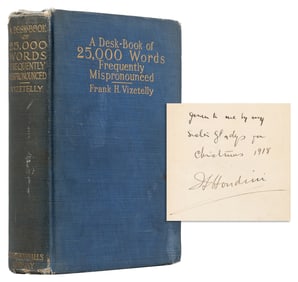 [HOUDINI]. VIZETELLY, Frank. A Desk-Book of 25,000 Words Fr...
