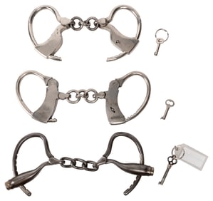 Three Sets of Vintage Handcuffs. Including a Tower & Lyon D...