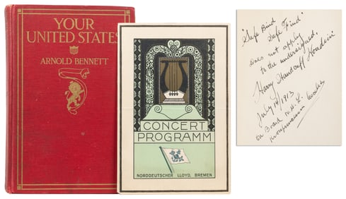 [HOUDINI] BENNETT, Arnold. Your United States. Impressions ...