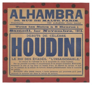 HOUDINI, Harry (Erik Weisz, 1874 – 1926). Alhambra Water To...