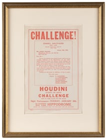 HOUDINI, Harry (Erik Weisz, 1874 – 1926). Gimbel Brothers P...